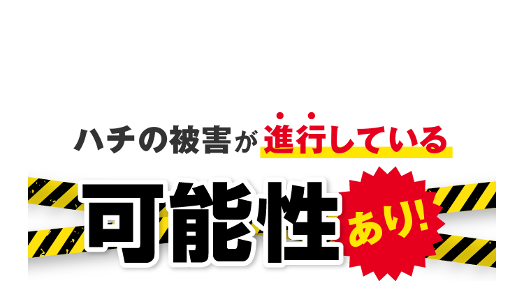 こんな時はハチ被害が進行している可能性あり！