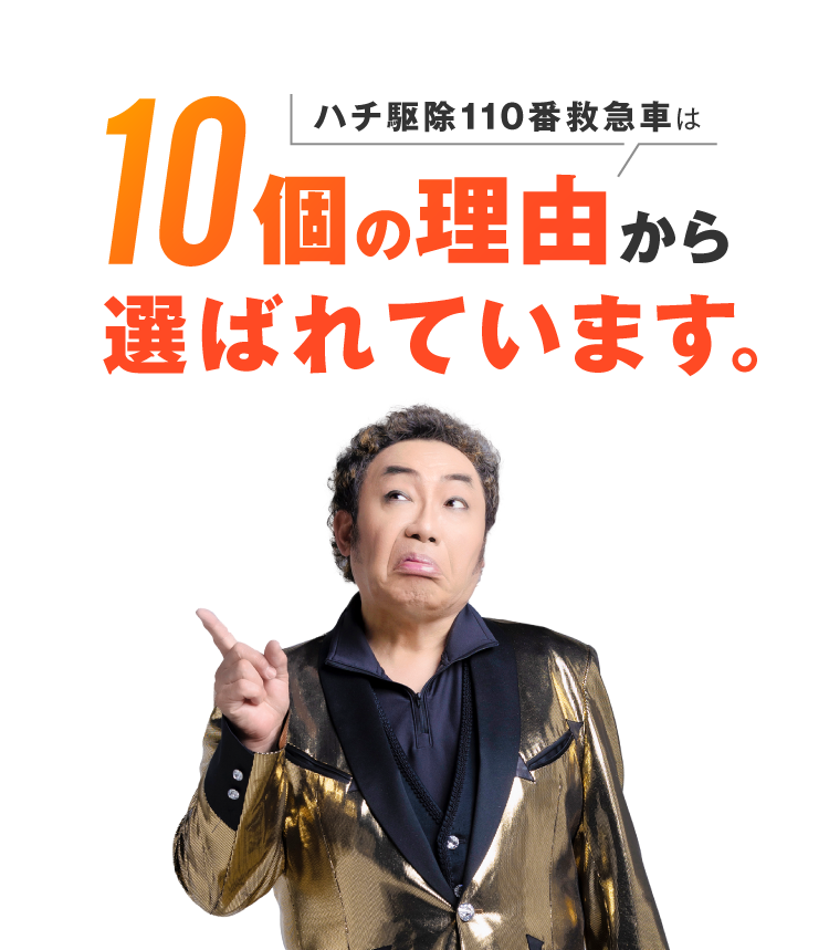 ハチ駆除110番救急車は10個の理由から選ばれています。
